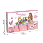 Dečiji sto i stolica sa kockicama – kreativna podloga za slaganje figura i igru - Slika 2