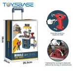 Dečiji set alata 3 u 1 – Radni sto, kofer i kolica za malu gradnju - Slika 2