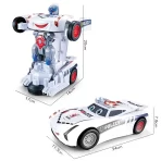 Transformišući policijski robot auto – Električna igračka sa svetlima, muzikom i automatskom transformacijom - Slika 2