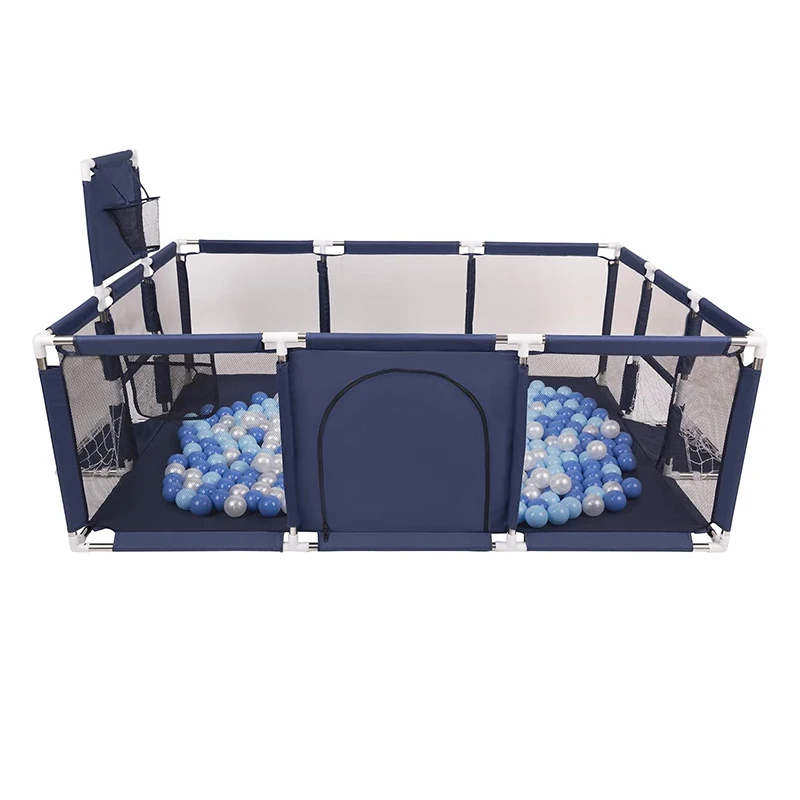 Stabilna i bezbedna ogradica za mališane sa praktičnom korpom – Metalni ograđeni prostor za igru Stabilna i bezbedna ogradica za mališane sa praktičnom korpom – Metalni ograđeni prostor za igru