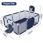 Stabilna i bezbedna ogradica za mališane sa praktičnom korpom – Metalni ograđeni prostor za igru - Slika 2