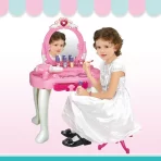 Toaletni stočić za decu sa svetlom i muzikom – Set za igru lepote sa električnim fenom - Slika 5