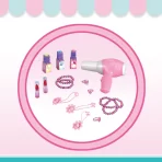 Toaletni stočić za decu sa svetlom i muzikom – Set za igru lepote sa električnim fenom - Slika 2