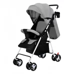 Prenosiva sklopiva dečija kolica 3 u 1 u sivo - crnoj boji