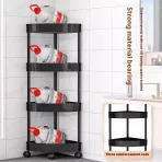 Višeslojna metalna podna polica za odlaganje – elegantno rešenje za kuhinju i kupatilo - Slika 3