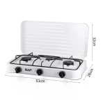 Prenosni gasni šporet sa 3 gorionika za kuvanje u domu i na otvorenom - Slika 2