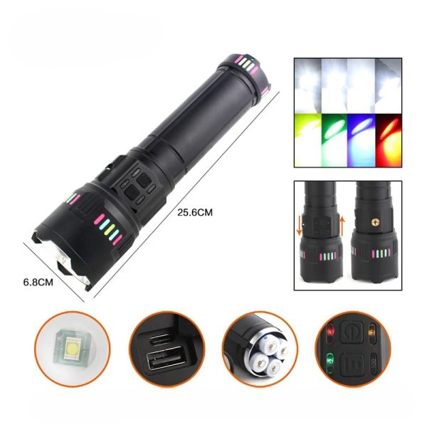 Punjiva LED baterijska lampa – Teleskopska aluminijumska flashlight visokog lumena