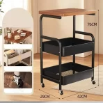 Višenamenski pokretni stočić – tri nivoa, moderan i praktičan za dom - Slika 3