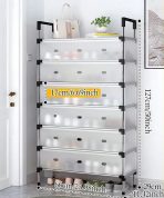 Metalni stalak za obuću sa navlakom – Organizacija cipela bez prašine - Slika 4