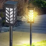 Solarna lampa za stazu IP65 prikaz kako svetli u dvoristu