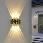 Podesiva spoljašnja zidna lampa crna up down – LED zidna rasveta za terasu, trem i hotel - Slika 2