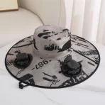 Letnji šešir sa širokim obodom i ventilatorom – solarno punjenje i UV zaštita - Slika 6