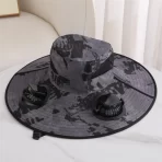 letnji šešir sa ventilatorom u crnoj boji