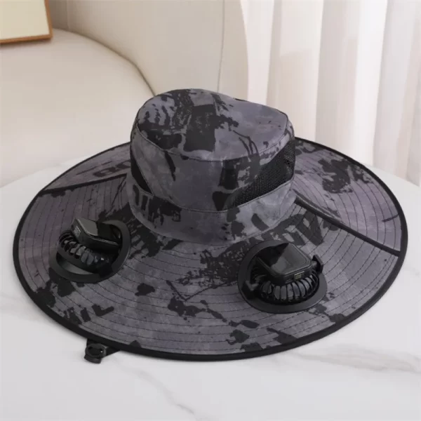 letnji šešir sa ventilatorom u crnoj boji