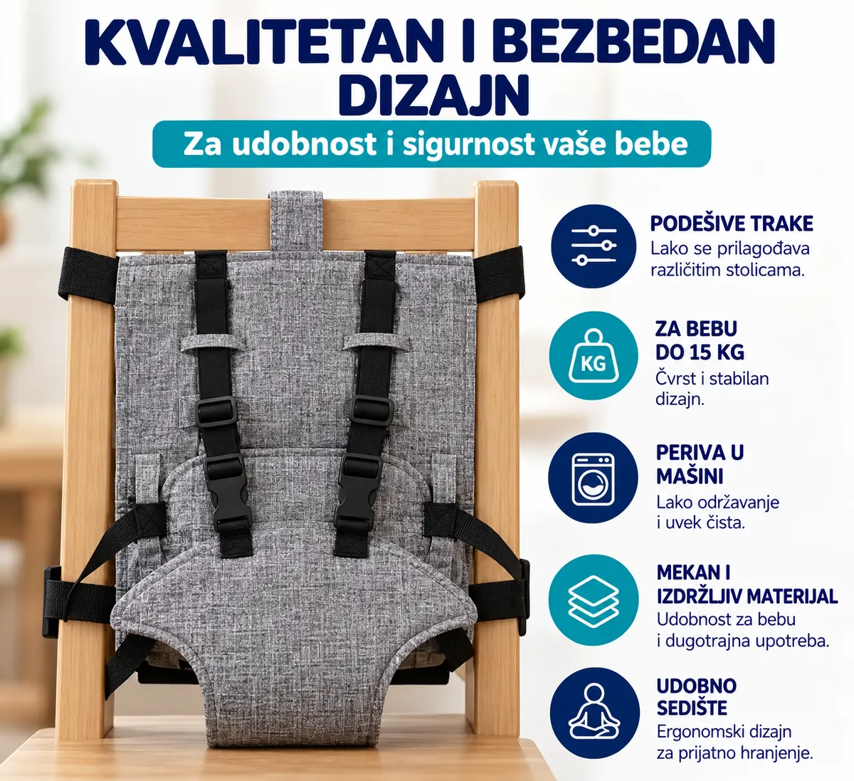 Karakteristike prenosive hranilice za bebe – pojasevi, nosivost do 15 kg i materijal